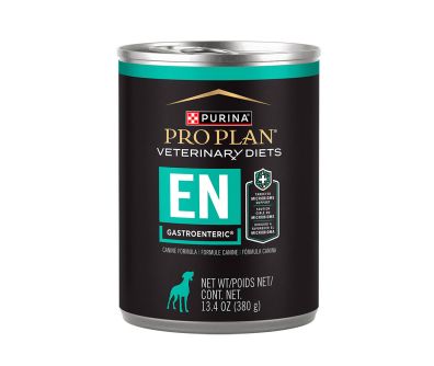 A can of Purina Pro Plan Veterinary Diets EN Gastroenteric wet dog food.