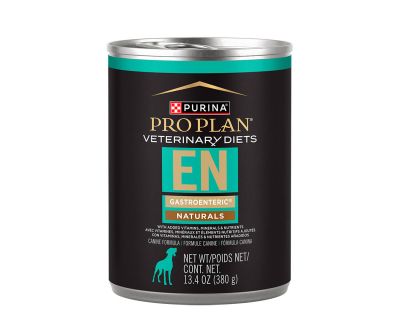 A can of Purina Pro Plan Veterinary Diets EN Gastroenteric Naturals wet dog food.