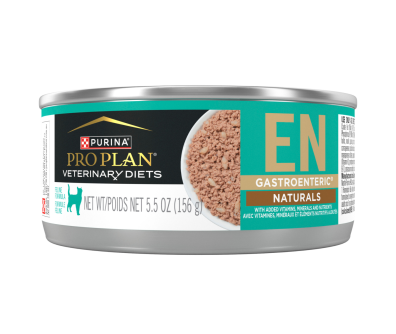 A can of Purina Pro Plan Veterinary Diets EN Gastroenteric Naturals wet cat food.